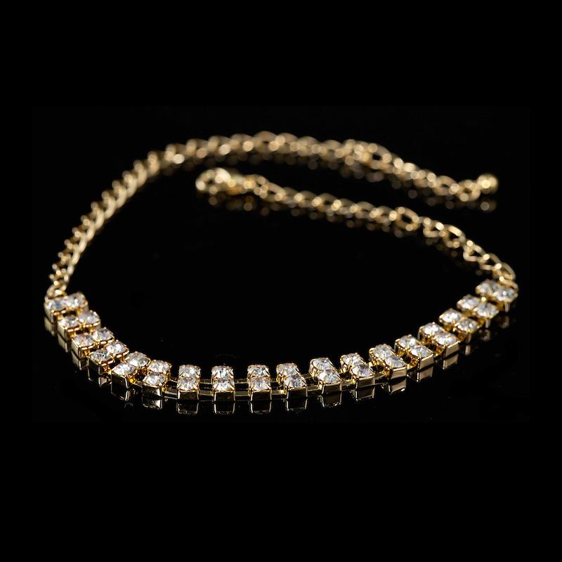 Brilliant-cut White Diamond Necklace, 18k yellow gold