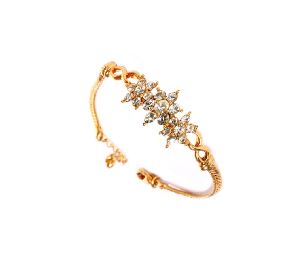 Brilliant-cut White Diamond Bracelet, 18K Yellow Gold