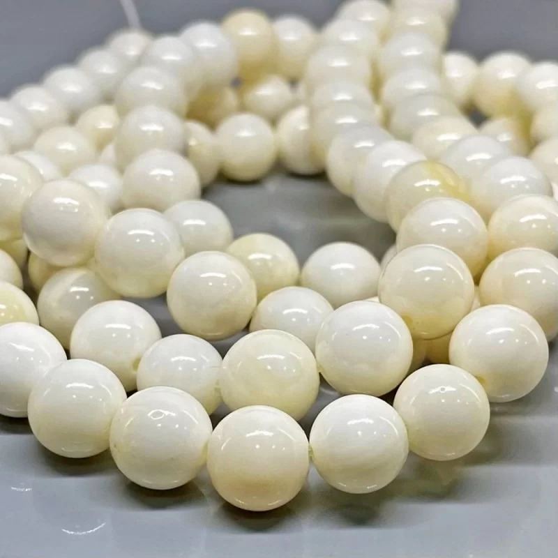 Natural Mother Of Pearl 6mm Smooth Round AA Grade Gemstone Beads Strand Reference 11847