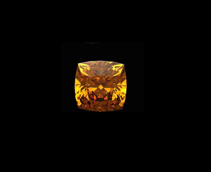 Princess-cut Loose Diamond Stone, Colour: Fancy Orange