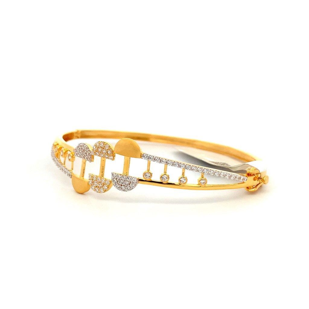 Sleek Geometric Diamond Ladies Bangle