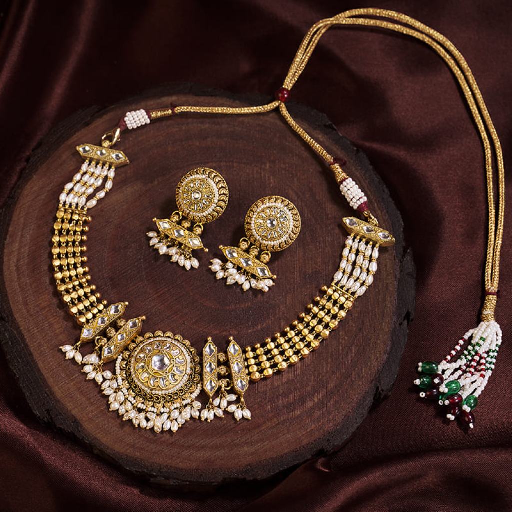 Elegant Traditional Temple Jewelry Haram Bridal Necklace Set