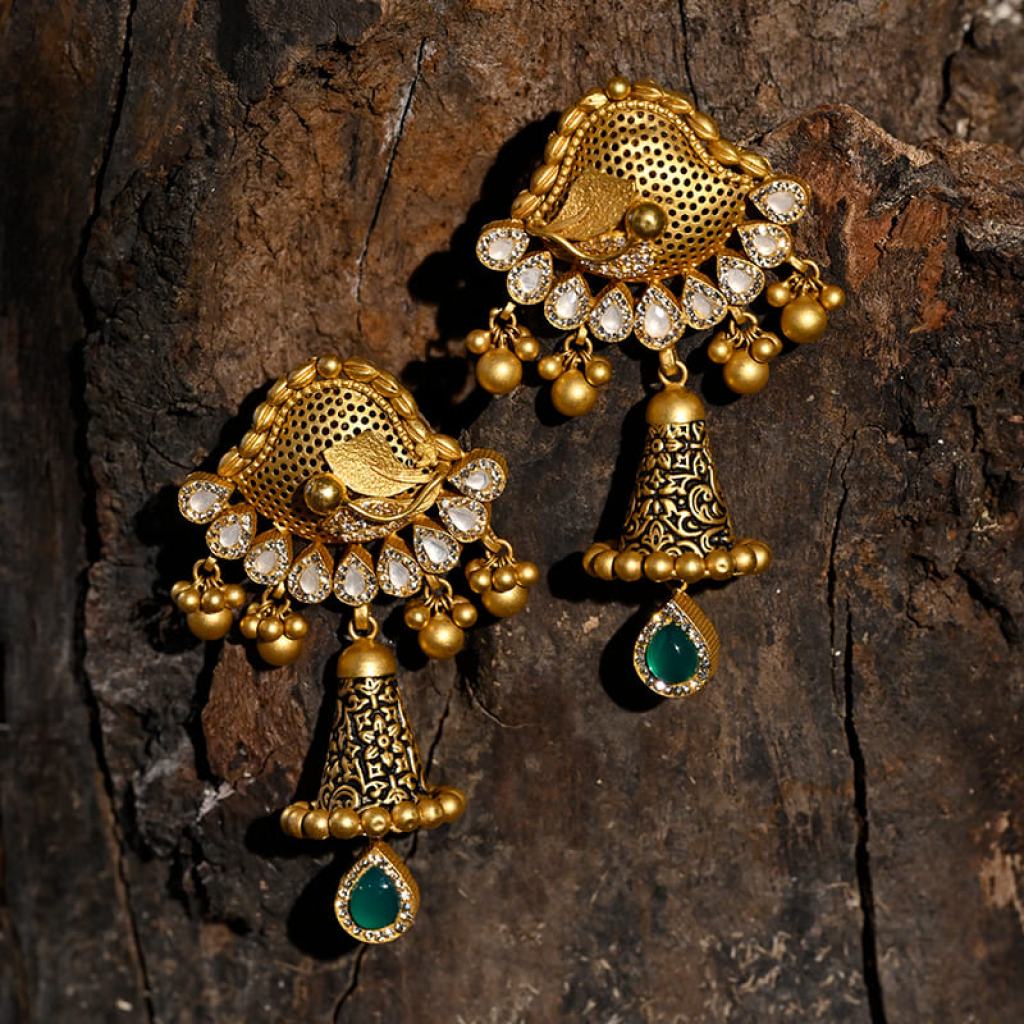 Exquisite Bridal Gold Earrings & Festive Jhumka Designs