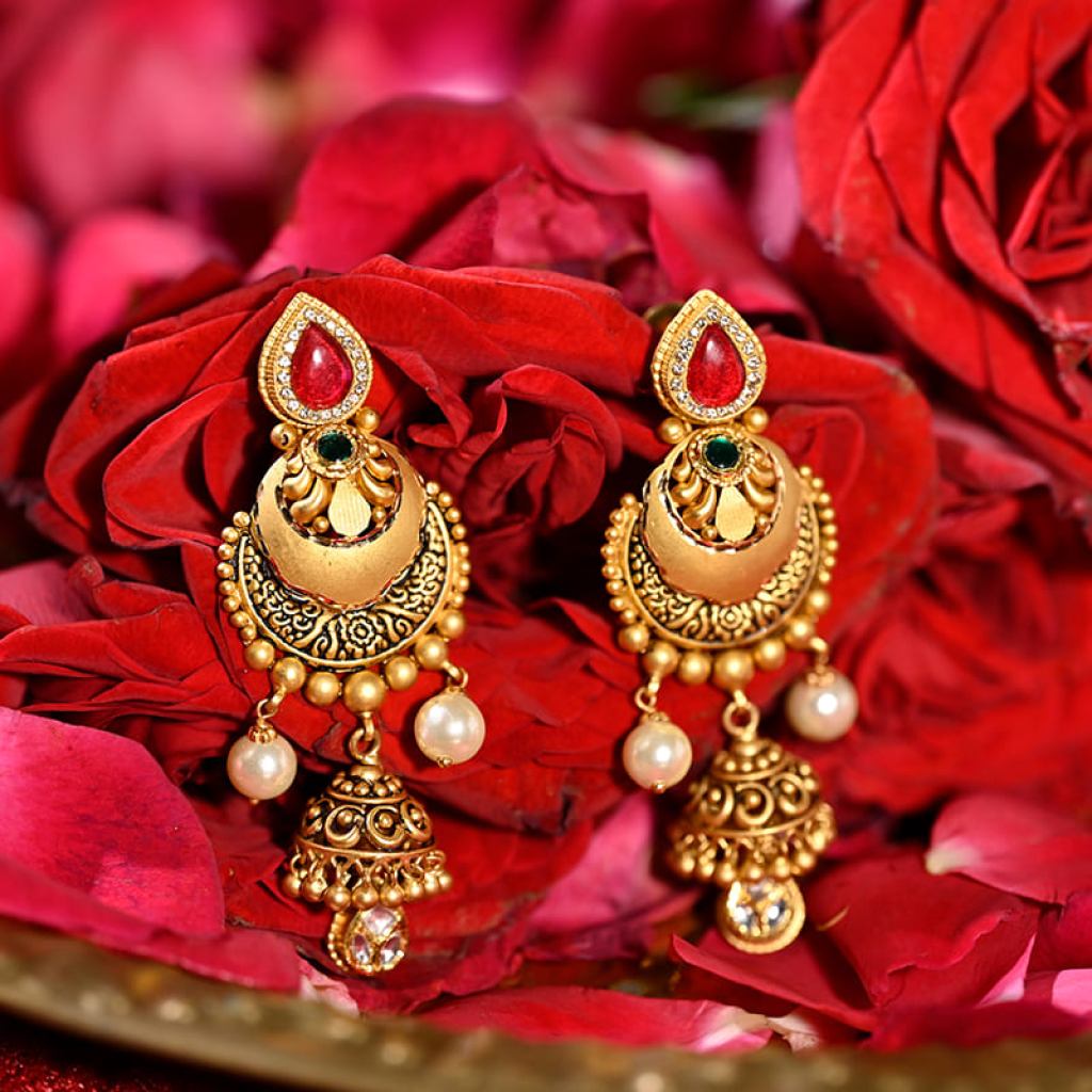 Exquisite Bridal Gold Jhumkas And Chandbali Designs