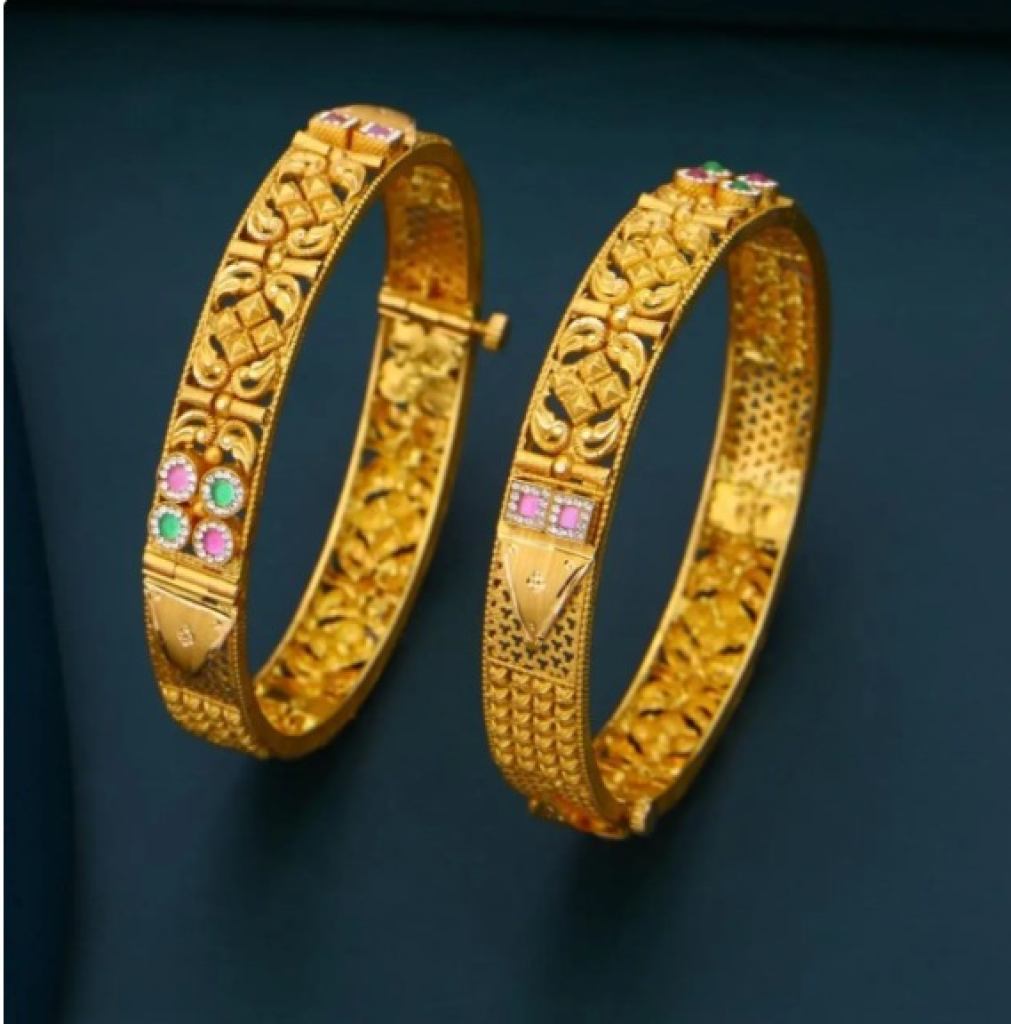 The Vintage Majesty Bangle  Antique Gold Finish