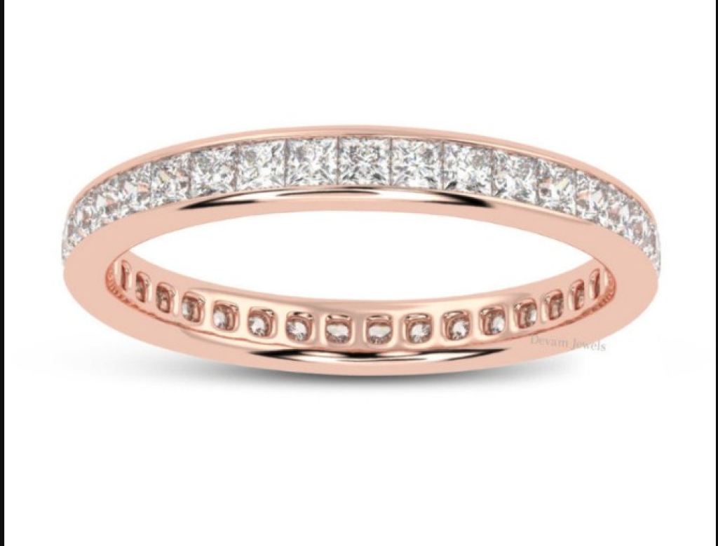 Eternity Band Ring with Princess Cut Ring