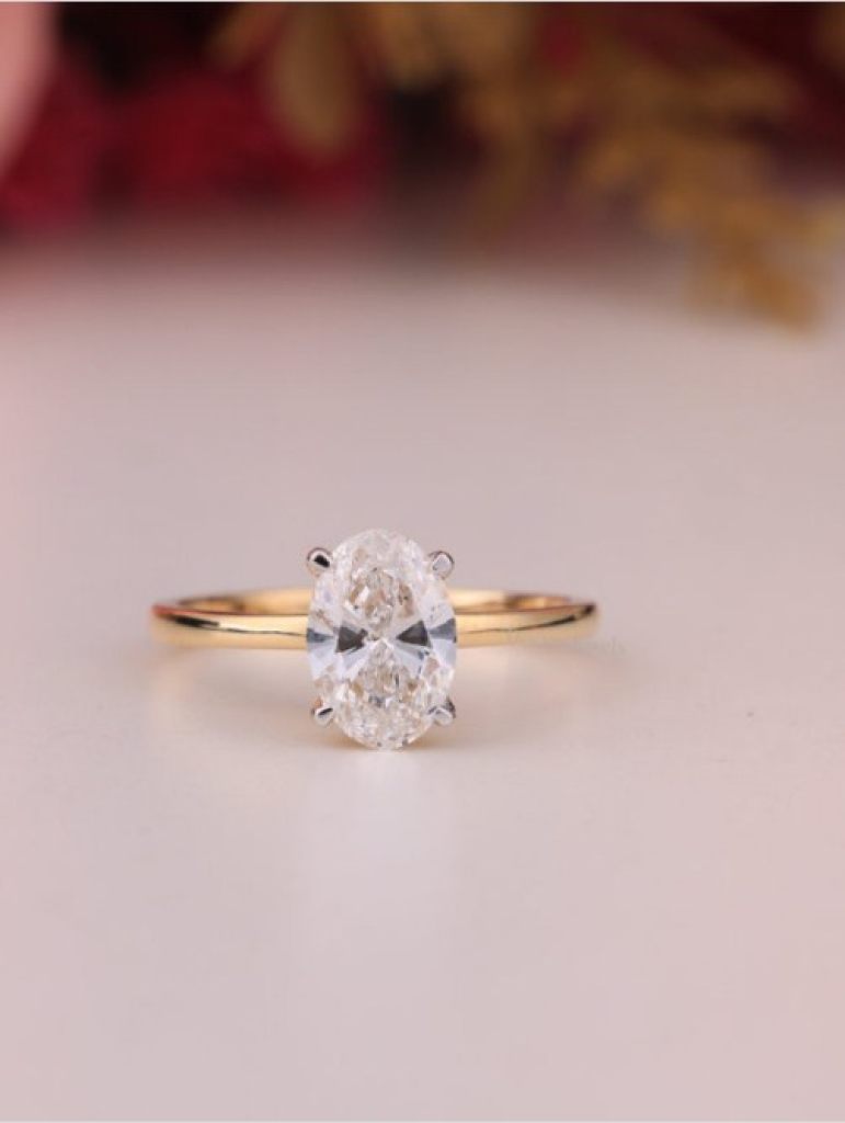 Oval Cut Solitaire Womens Ring