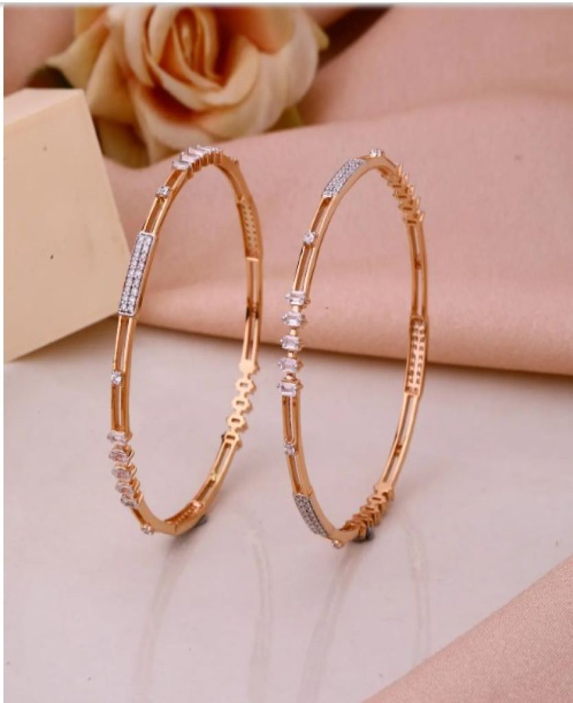The Blushing Elegance Bangle Rose Gold Finish