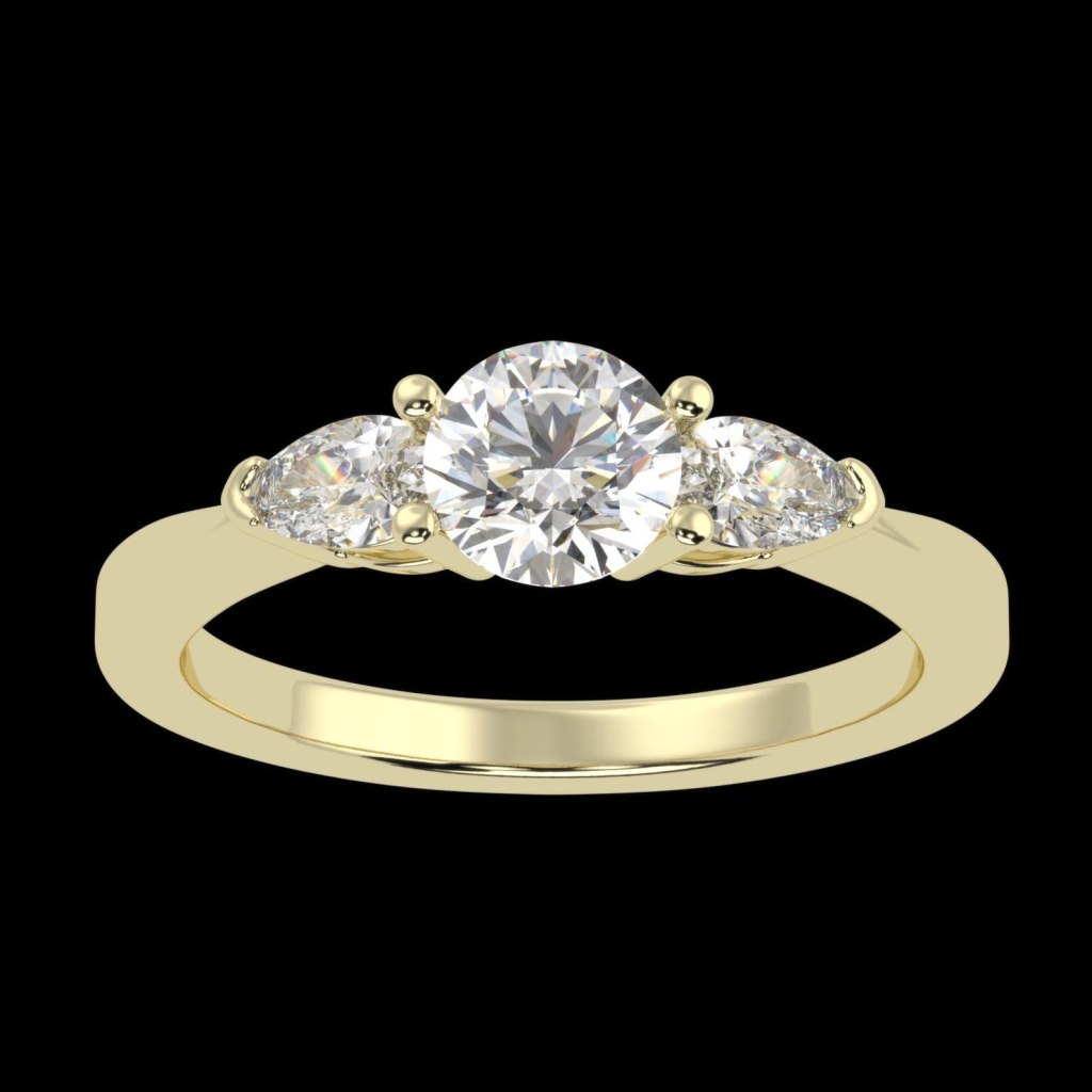 Gold Embellished With Diamond  Ring
