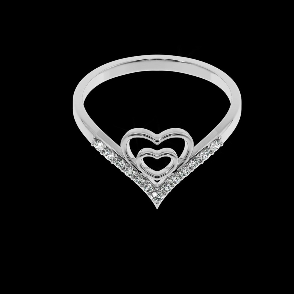 Double Heart Gold Ring