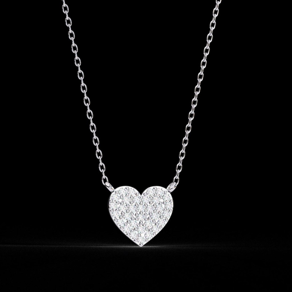 Elegant Gold & Diamond Heart Pendant