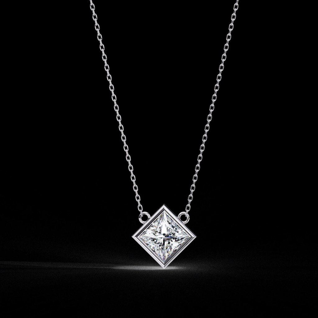 Elegant Princess Diamond Pendant