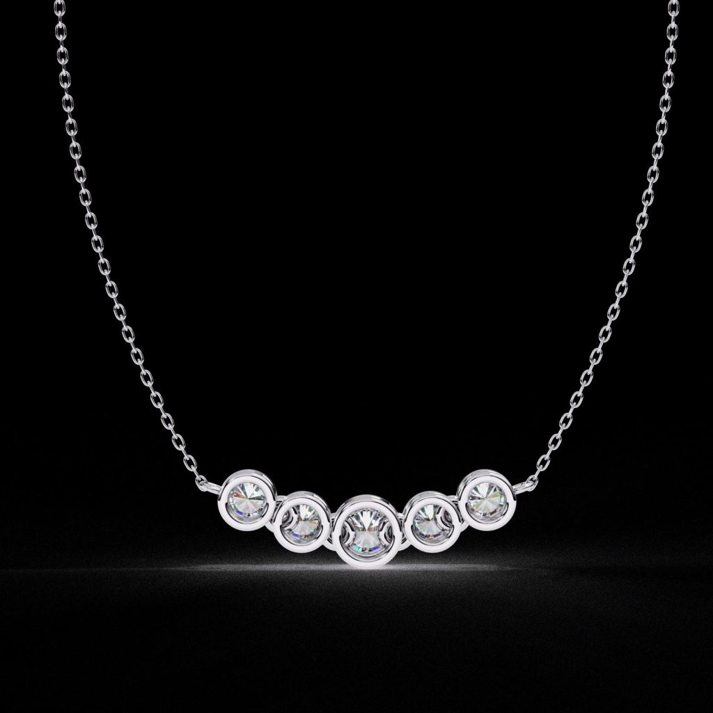 Elegant Gold Diamond Bezel Pendant