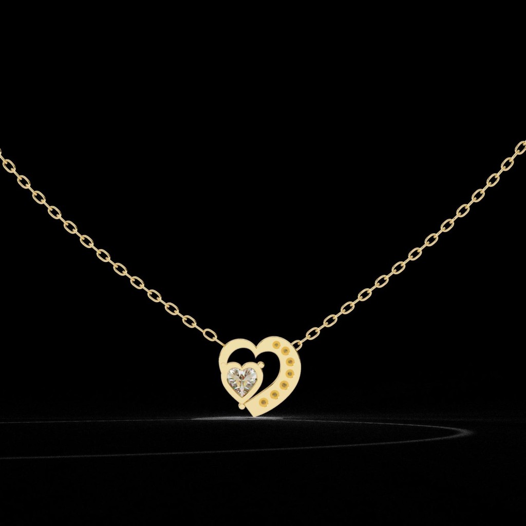 Elegant Heart Diamond Pendant