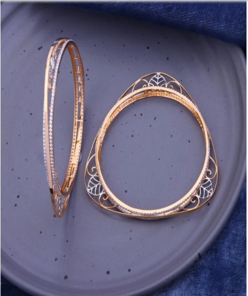 The Golden Horizon Bangle Premium Gold Finish