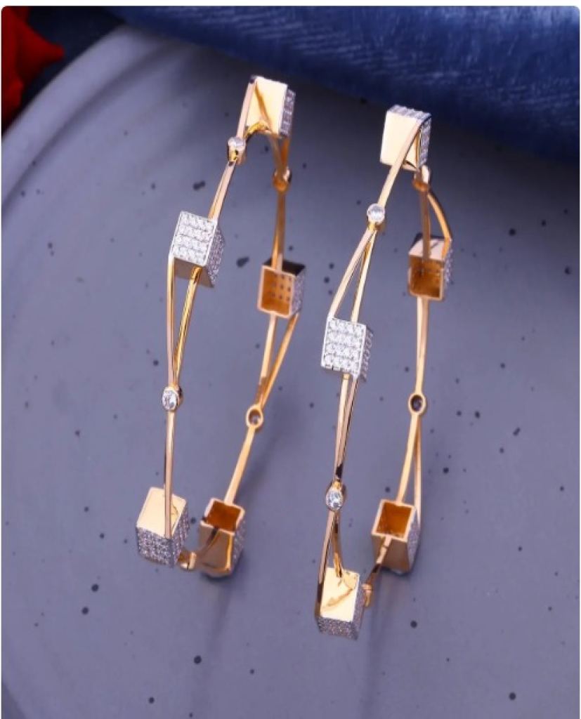 The Radiant Horizon Bangle Gold Finish