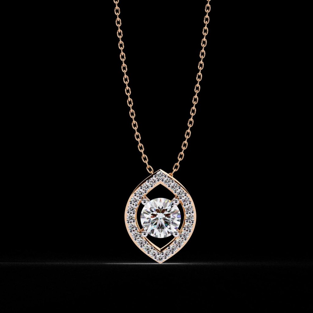 Sparkling Round Cut Diamond Pendant