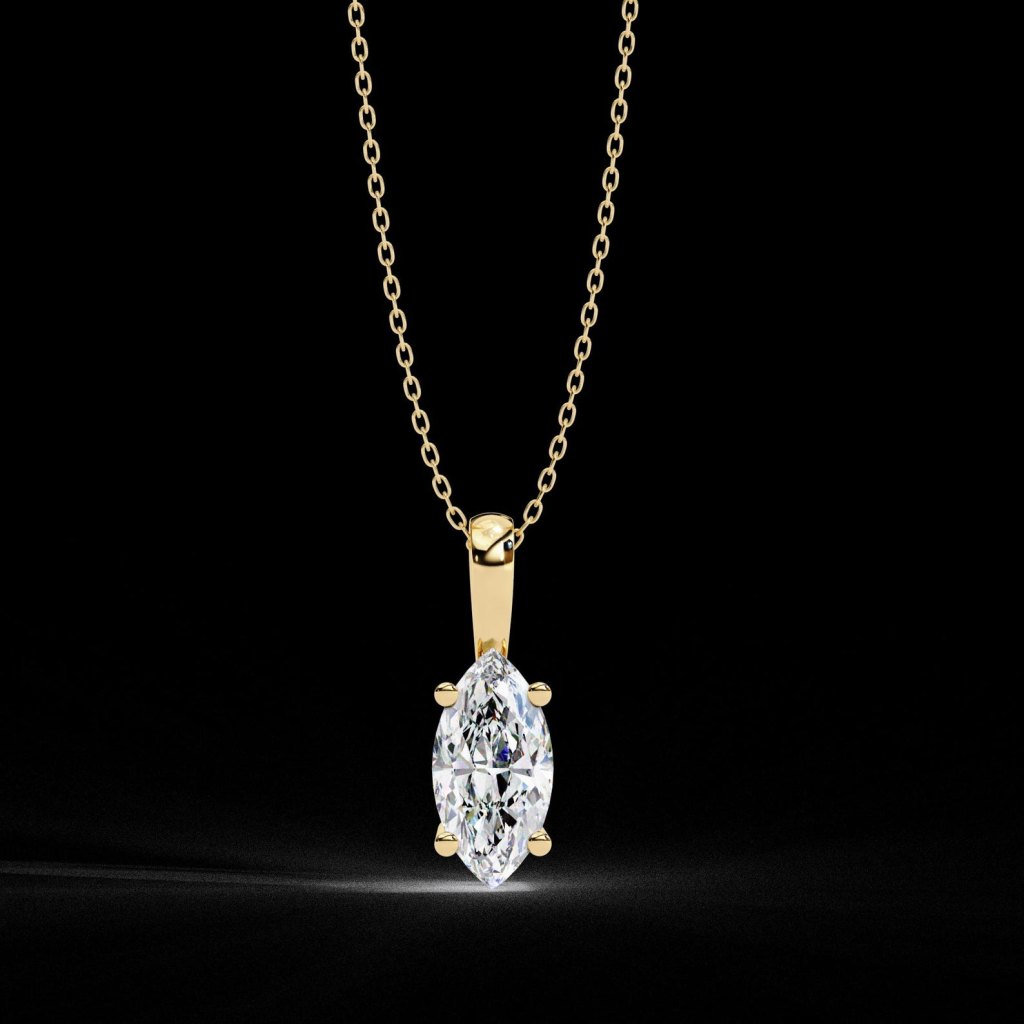 Elegant Marquise Cut Diamond Pendant