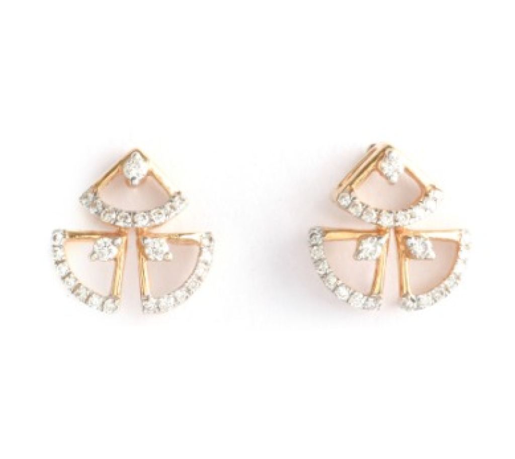 Chic Diamond Cone Trio Studs