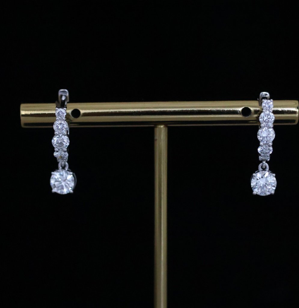 Round Shape Lab Create Diamond Hoop Bali Earring INQUIRY ON WHATSAPP