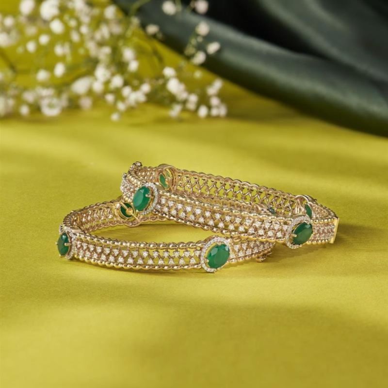 The Golden Horizon Bangle Elegant Gold Finish