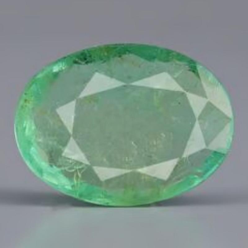 Premium Oval-Shaped Light Green Emerald
