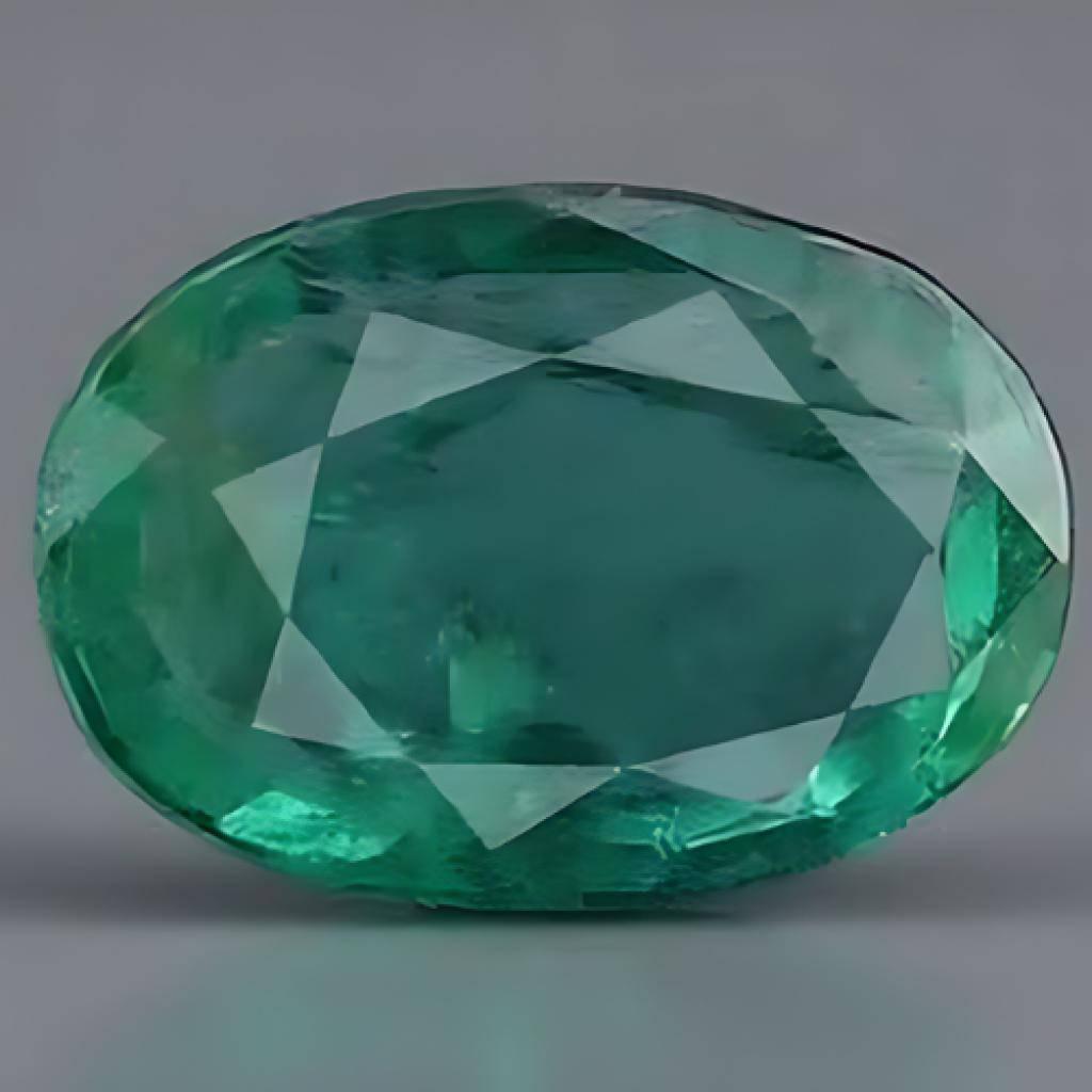 Elegant Oval-Shaped Natural Emerald Gemstone