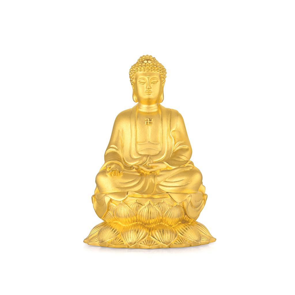 Serene Buddha Solid Gold Figurine