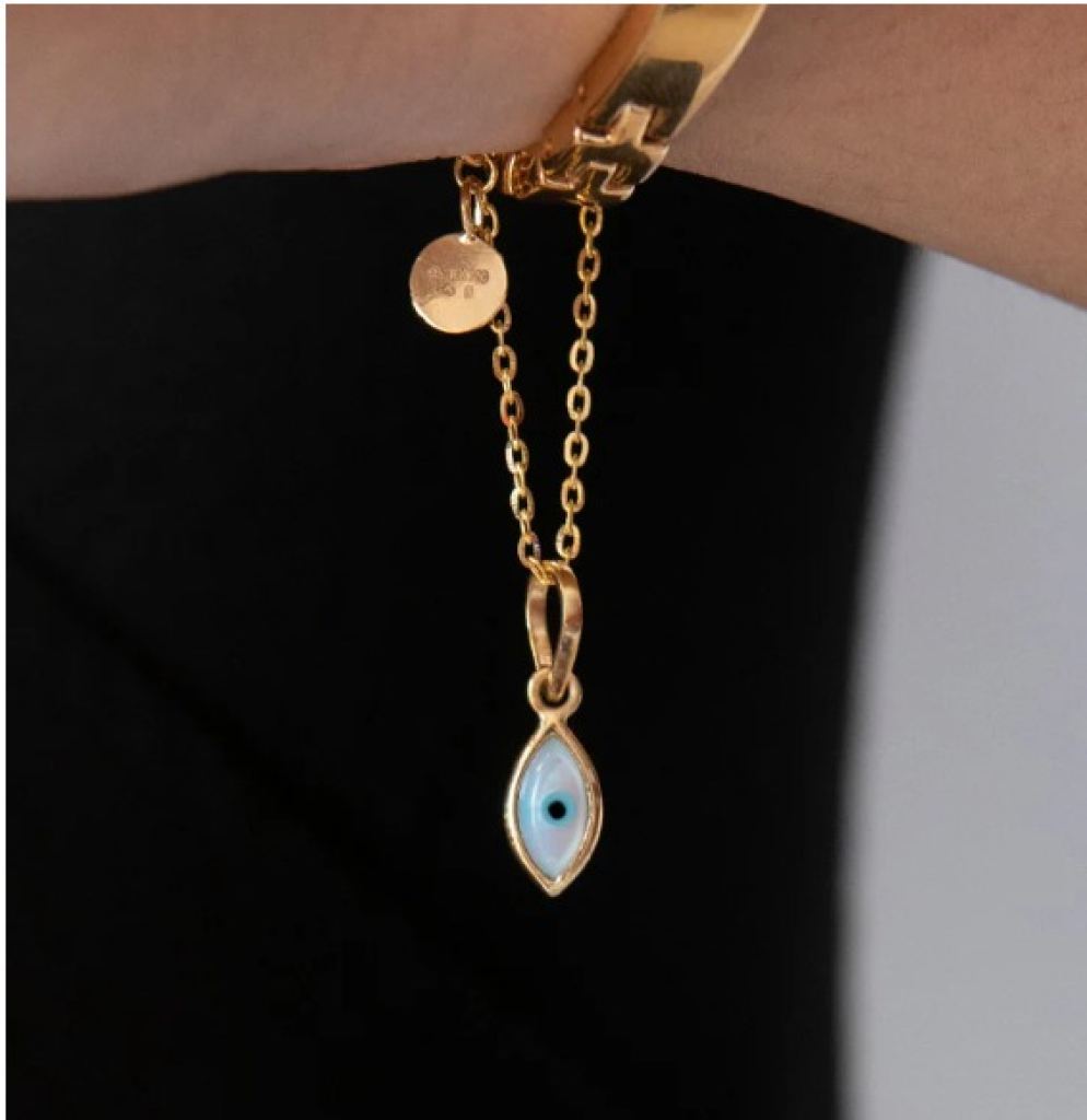 Evil Eye Charm Pendant Marquise Small