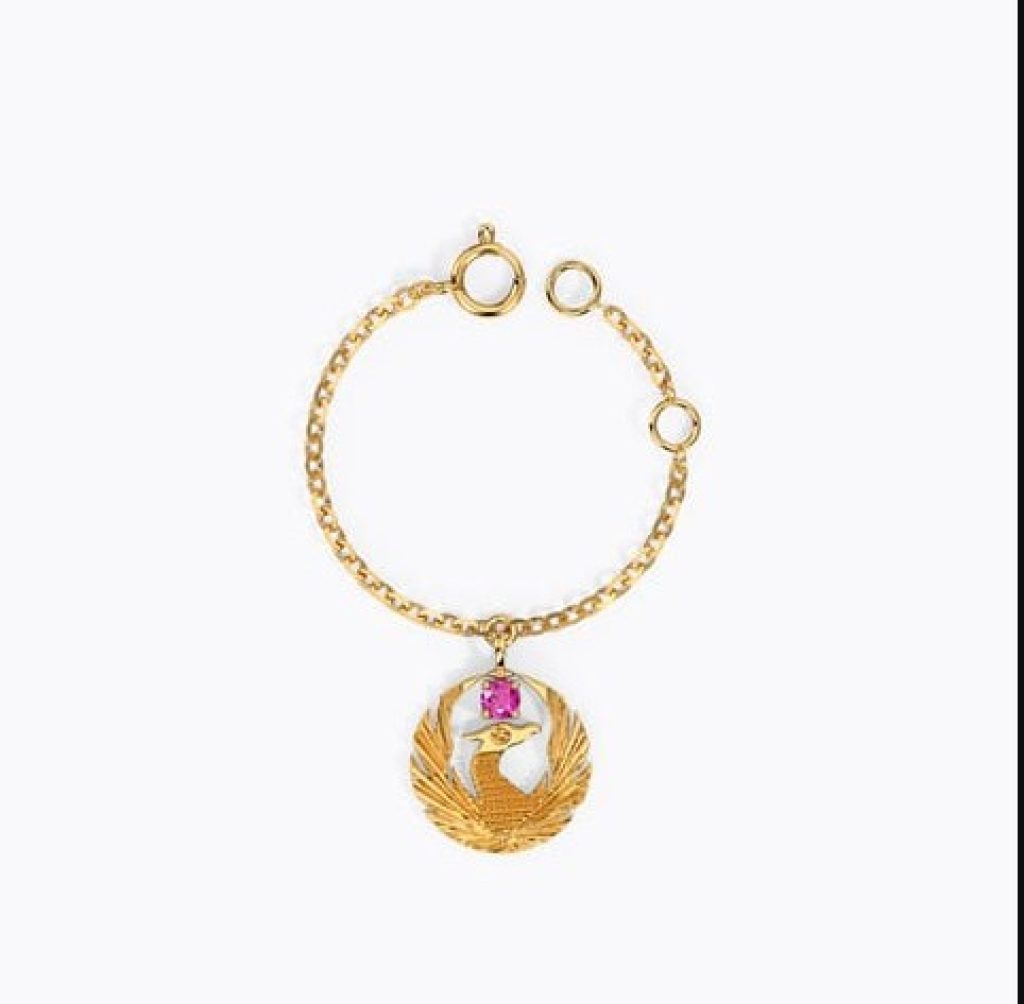 Pink Ruby Phoenix Watch Charm