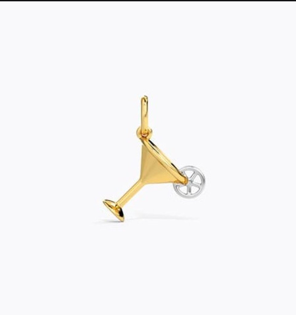 Cocktail Love Gold Charm
