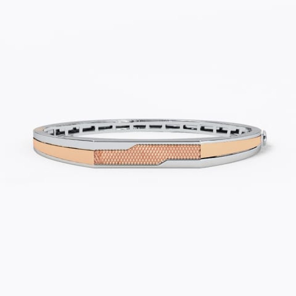 Dual-Tone Sleek Modern Bangle Bracelet