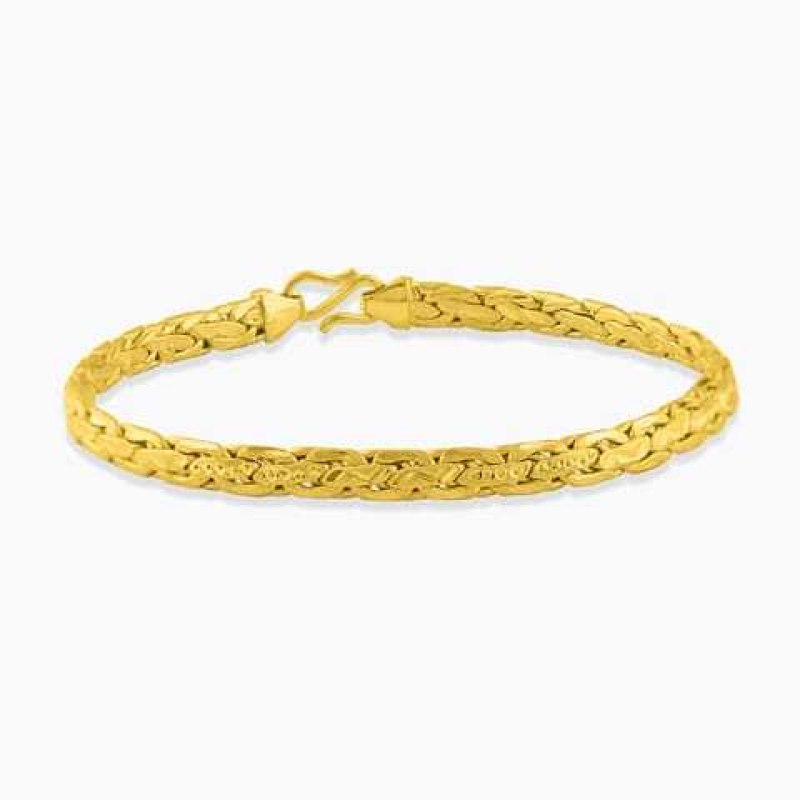 Gold-Tone Flat Woven Chain Bracelet