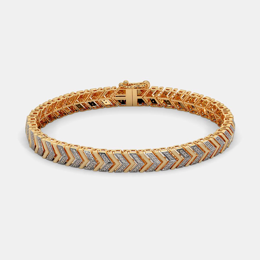 Gold & Silver Chevron Link Men’s Bracelet