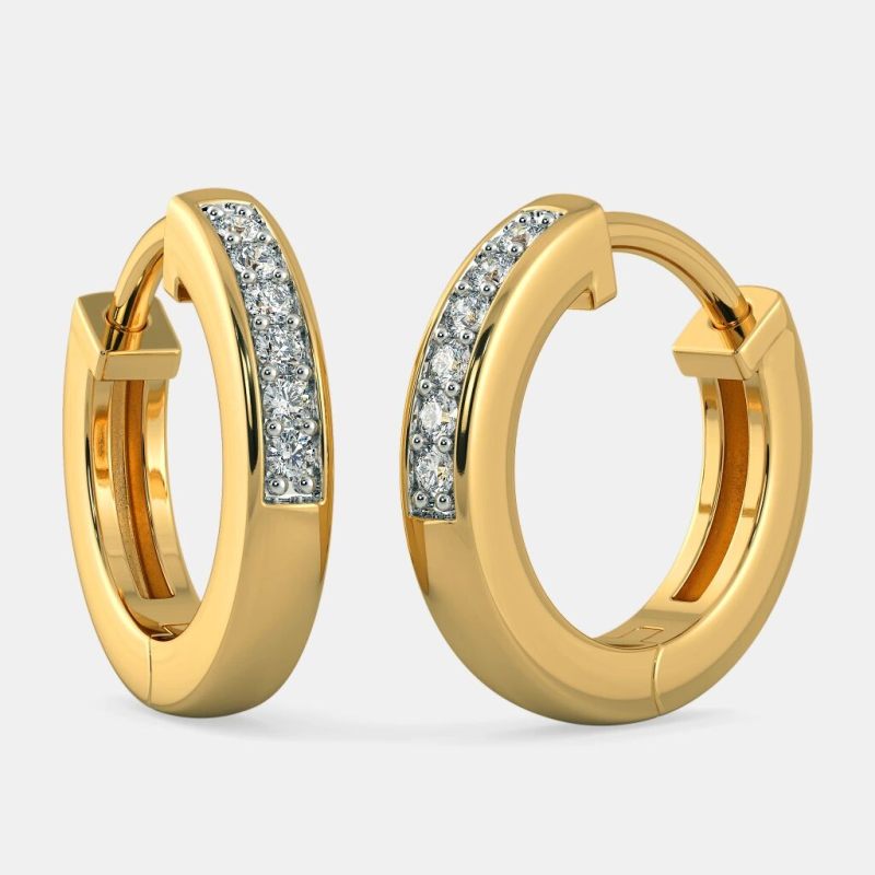 Crystal Shine Classic Gold Hoop Earrings