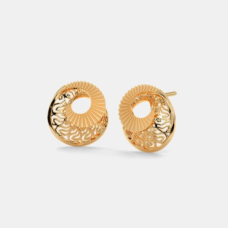 Golden Aura Textured Round Studs