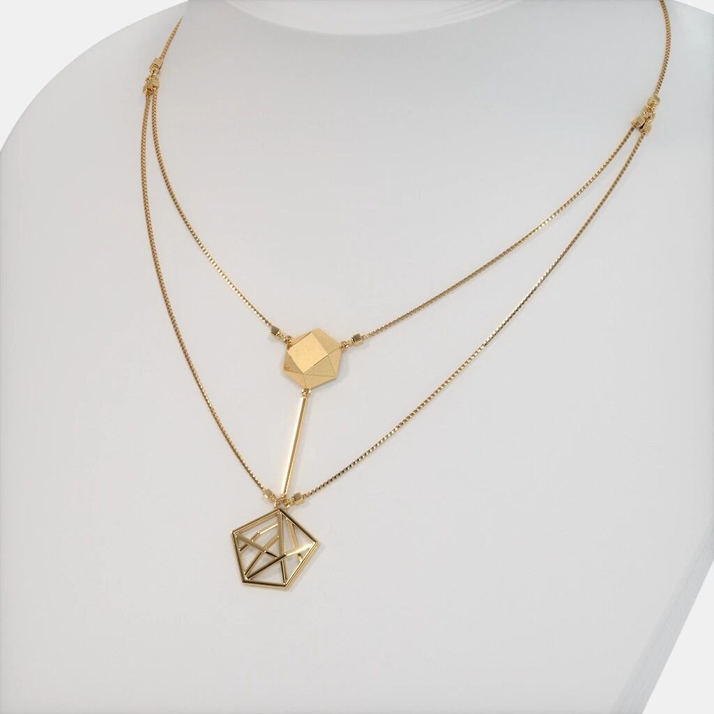 Gold-Toned Geometric Layered Necklace