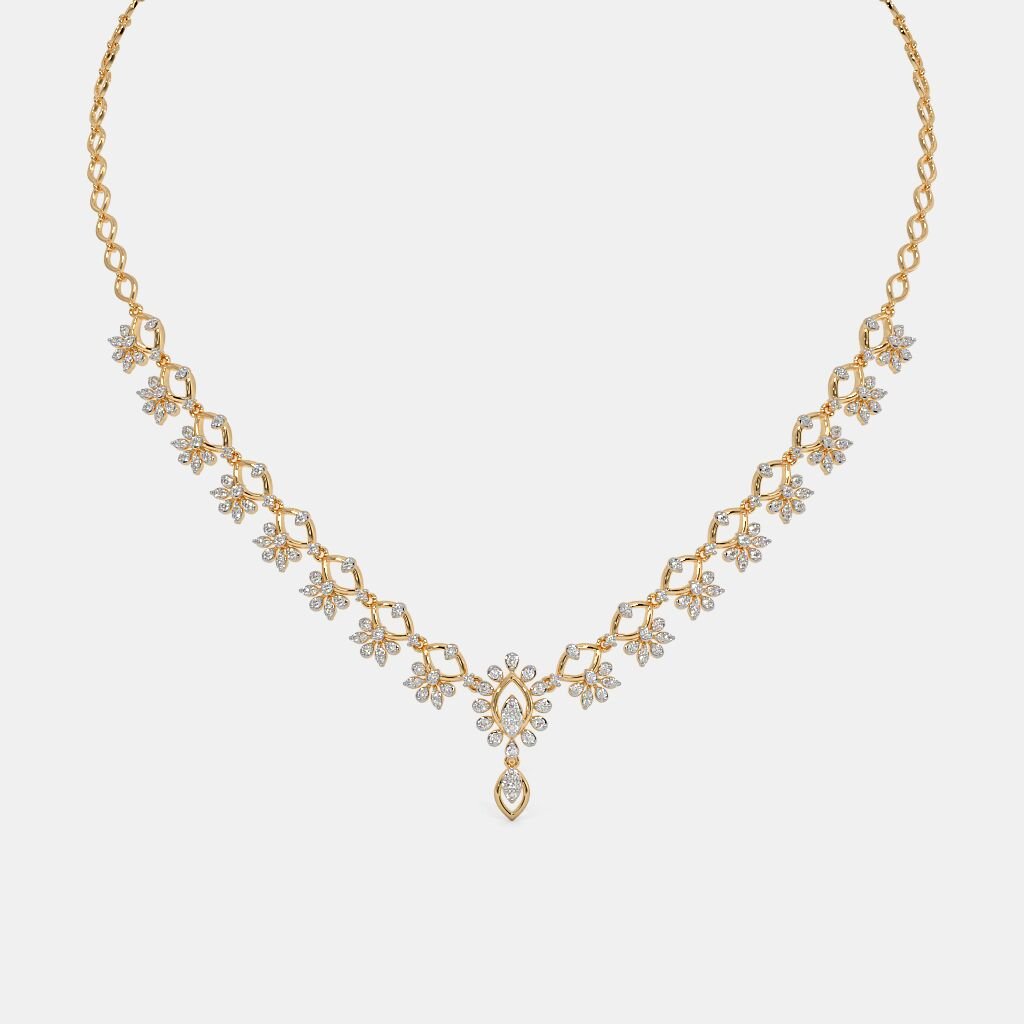 Floral Diamond-Cut Gold-Plated Necklace