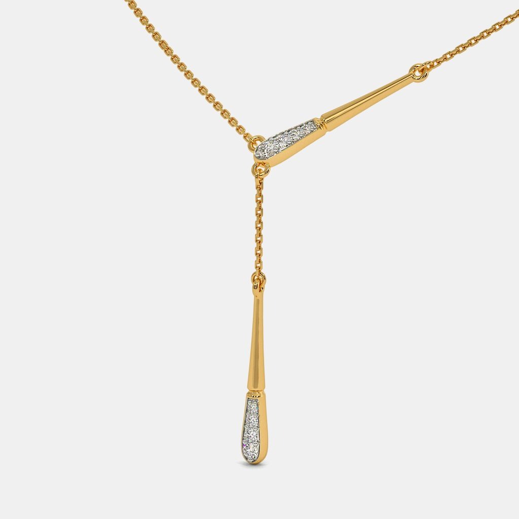 Sleek Drop CZ Gold-Plated Necklace