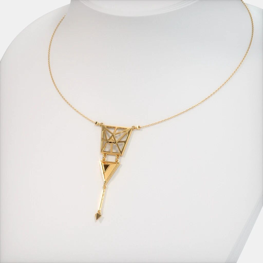 Modern Geometric Gold-Plated Pendant Necklace