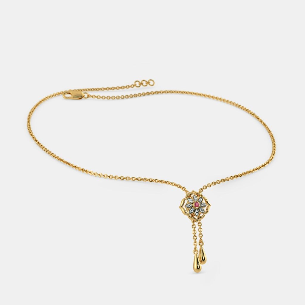 Floral Charm Drop Necklace