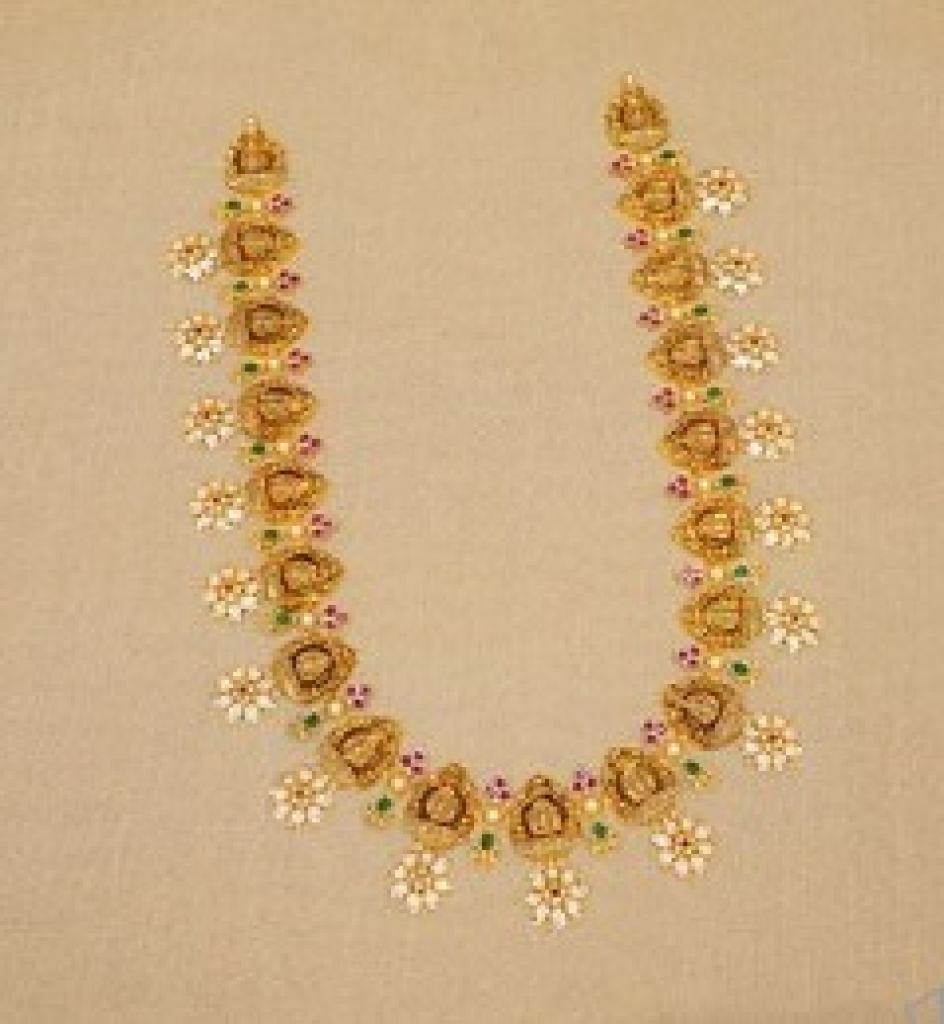 Majestic Antique Gold Lakshmi Kasu Mala