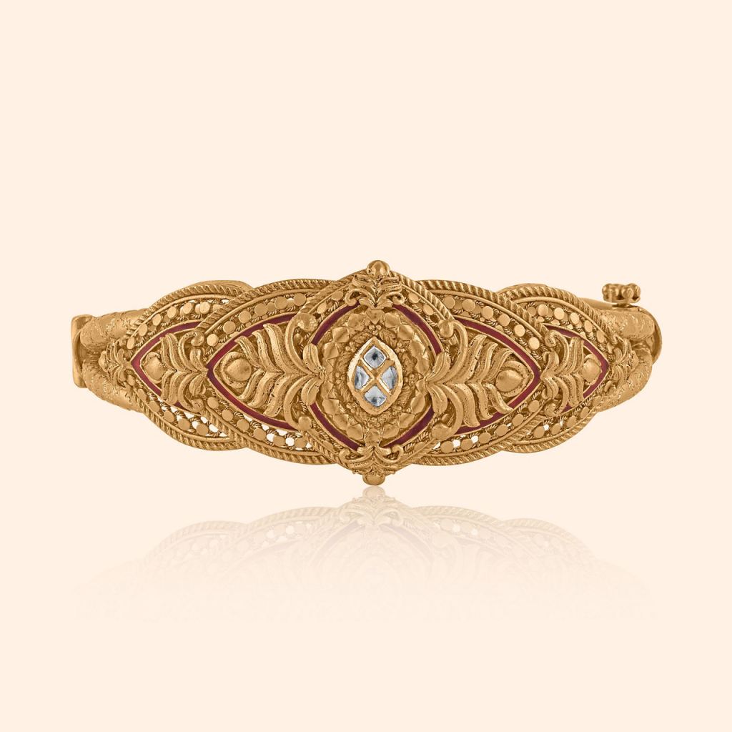 Antique Floral Heritage Kundan Bangle