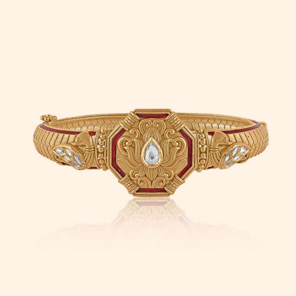 Antique-finish gold bangle