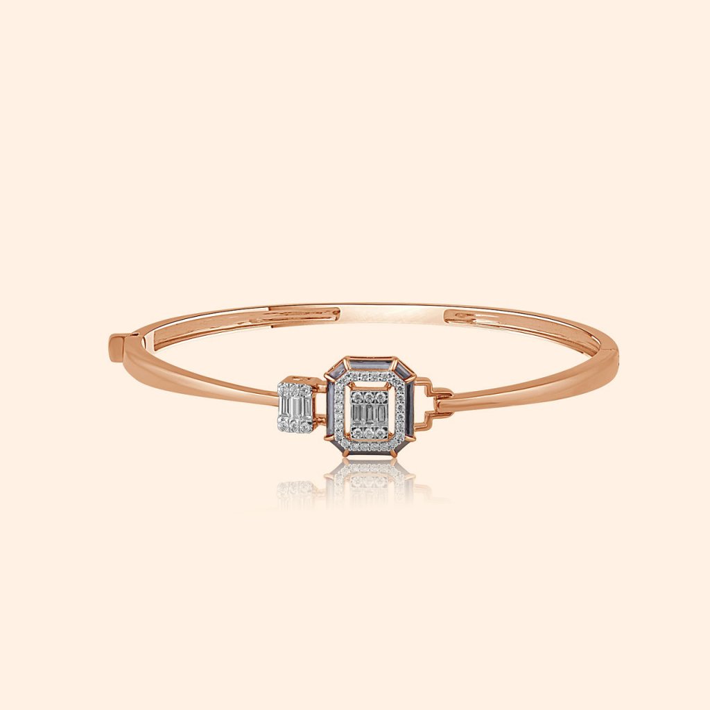Blush Frame Diamond Oval Bangle