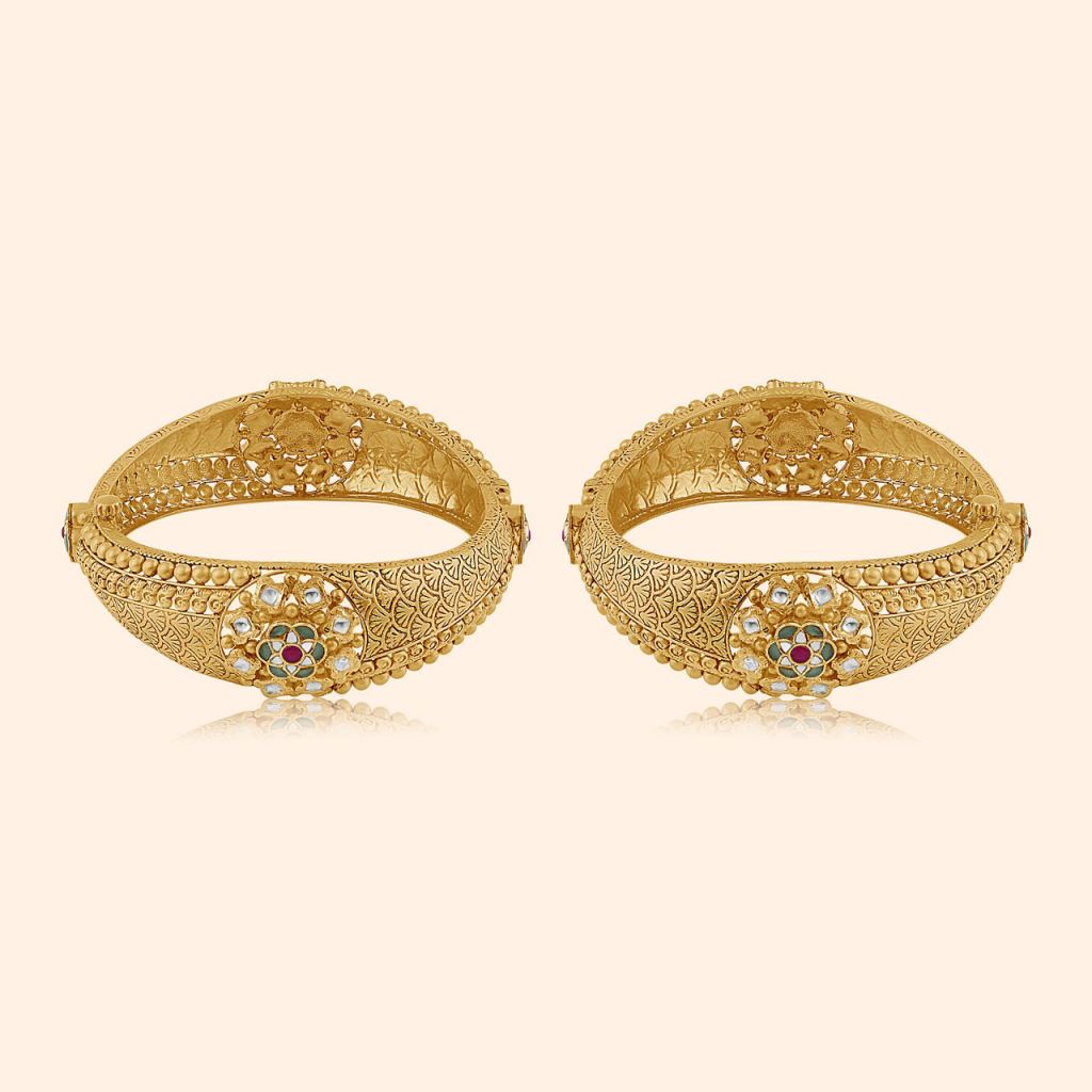 Kumudini Gold Kundan Bangle