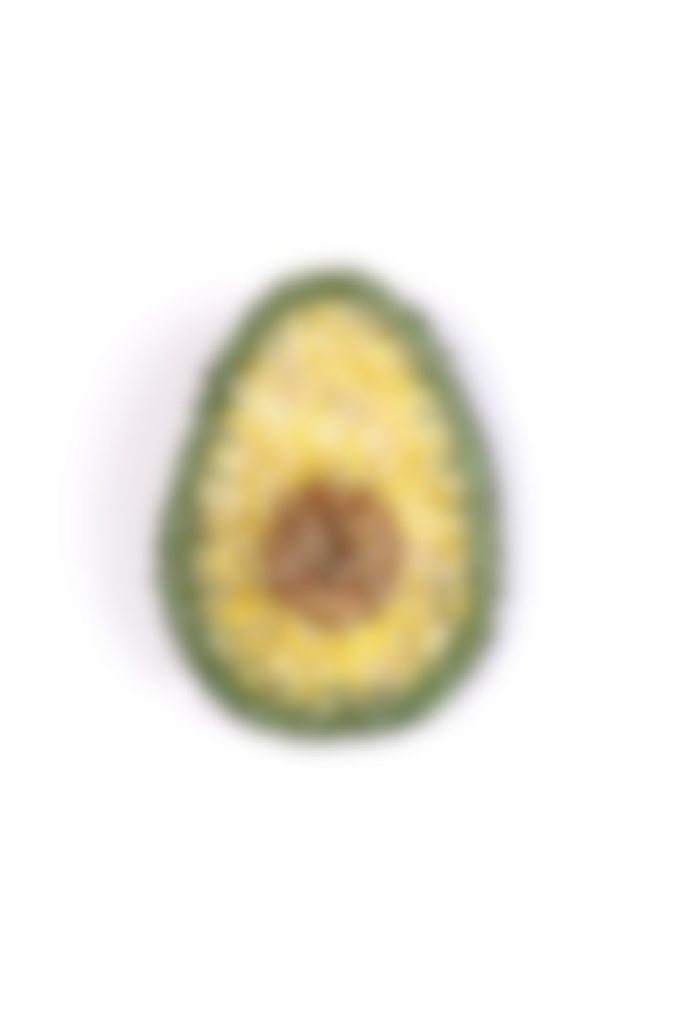Green Glass Beaded Avocado Brooch