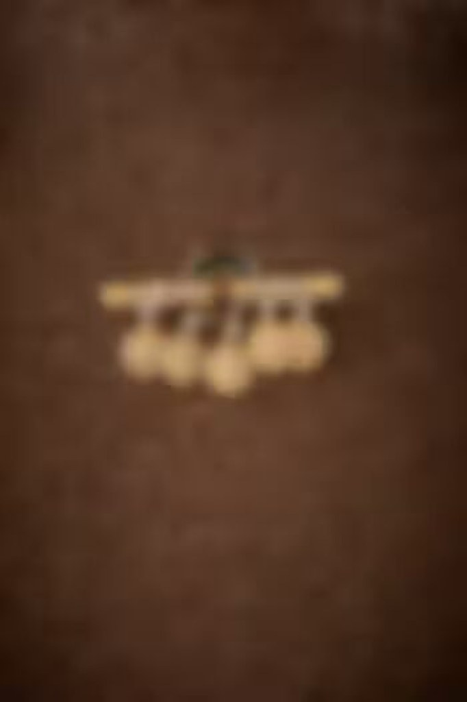 Gold Finish Kundan Polki Brooch In Sterling Silver