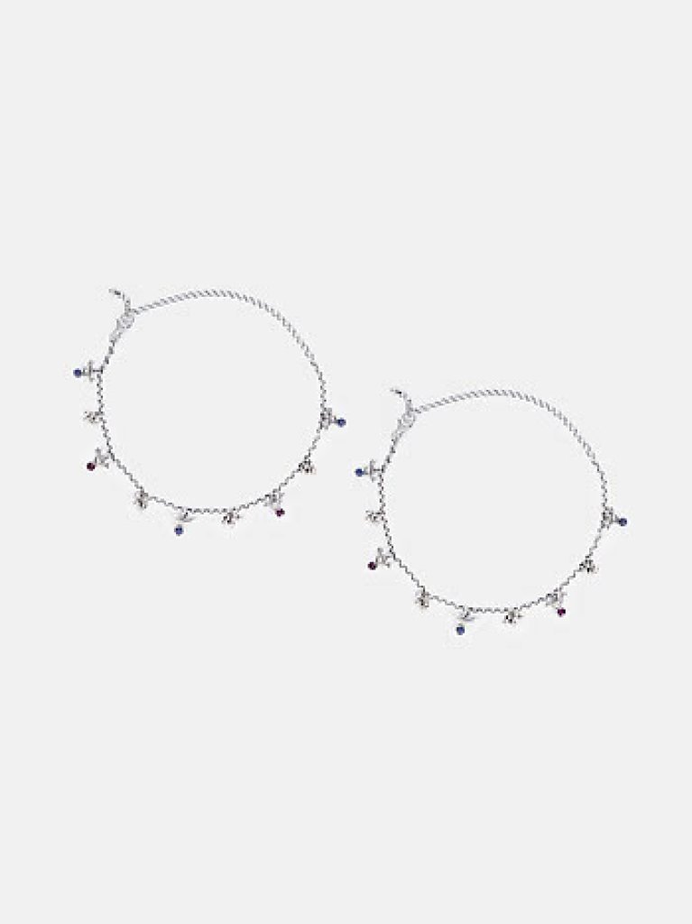 Peacock Breeze Multi-Charm Anklets