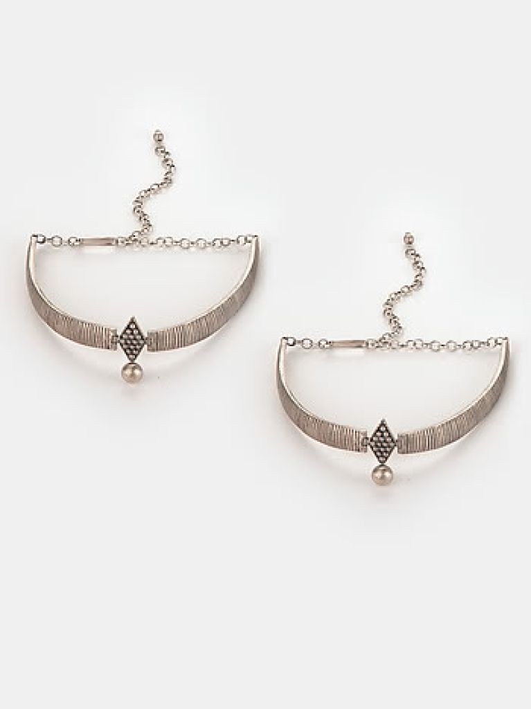 Moonlit Grace Oxidised Anklets
